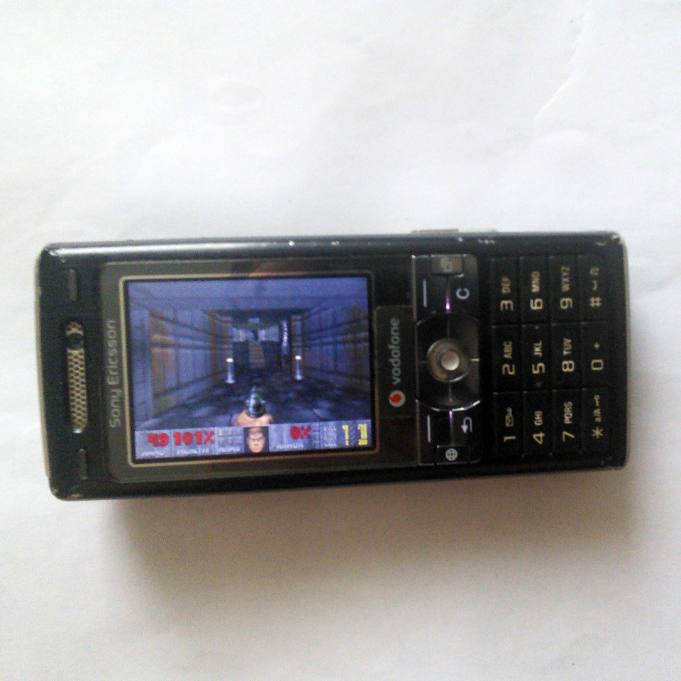 DOOM... on a Sony Ericsson K800i mobile phone.