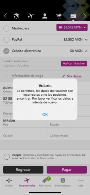 Dulmonroe_us's tweet photo. @viajaVolaris Hola, me dieron un voucher cómo reembolso de un vuelo y cuando lo quiero utilizar me dice que es inválido, todos los cordeles de tuexperiencia@volaris.com me los rebota, me urge comprar mi vuelo, espero que por aquí me puedan ayudar https://t.co/G2OizUiblZ