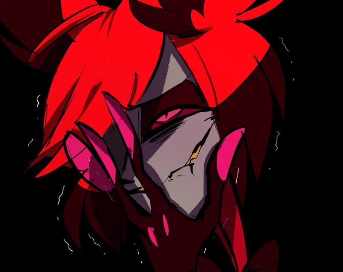 必死に笑いを堪えてるAlastor落書き🤭
(この後大爆笑する)

 #HazbinHotelFanart 
 #HazbinHotelAlastor 