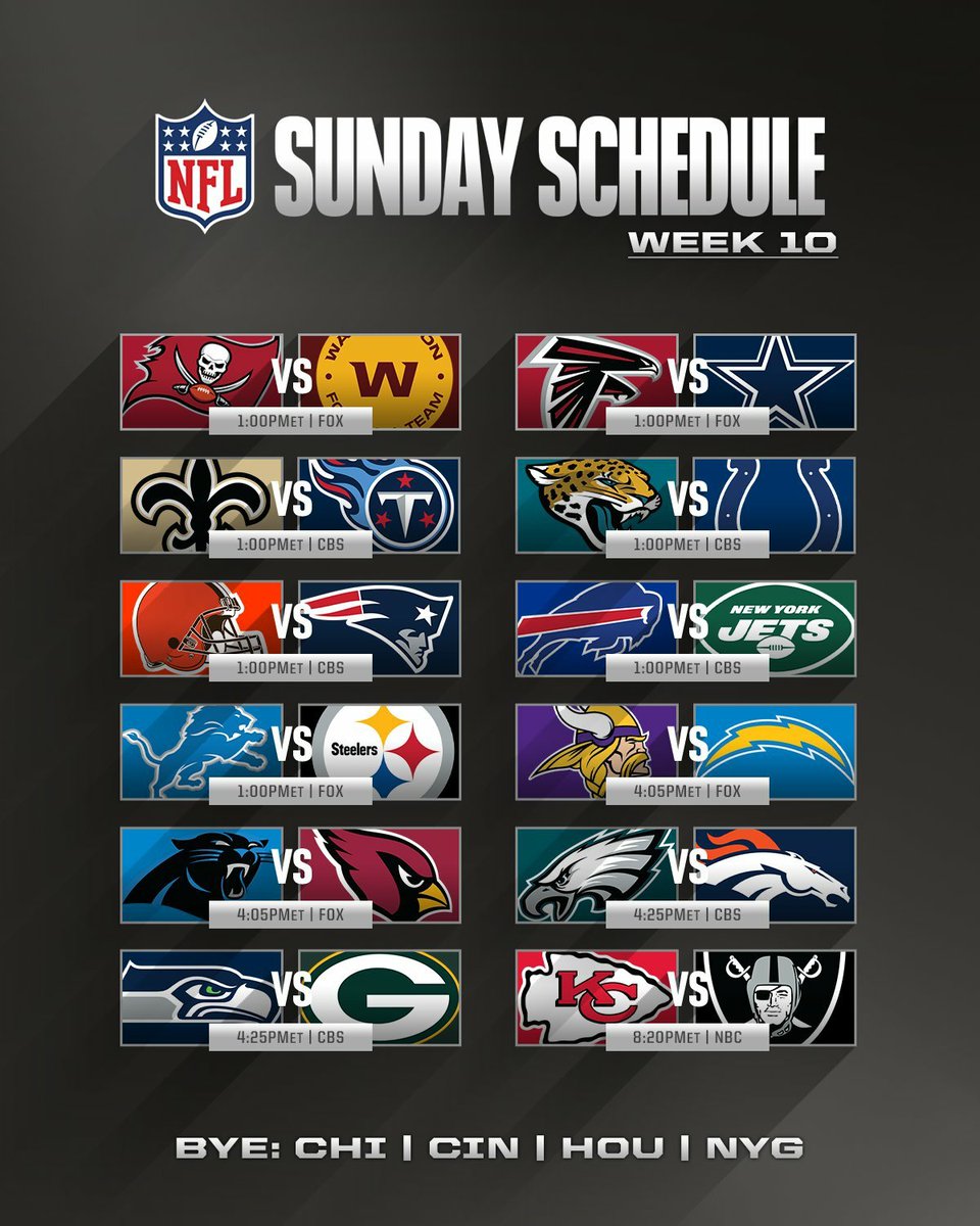 sidkid80's tweet photo. Even though #DaBears are off this week, Week 10 in the #NFL is lit ๐ฅ with an ACTION PACKED slate of games. Check out the picks from the 2nd City Sports crew by clicking the link below! #NFLTwitter #Week10Picks #WeRunAsOne
https://t.co/fk5bgs2wJu https://t.co/lGhxpYbZsJ