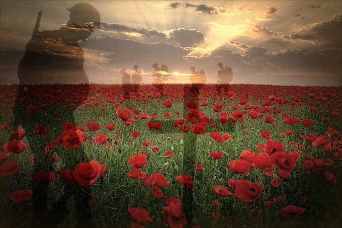 They shall grow not old, as we that are left grow old
Age shall not weary them, nor the years condemn
At