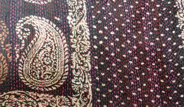 Silk Scarf Head Wrap Stole veil Kantha Embroidered Scarf Veil Boho Scarves KI65