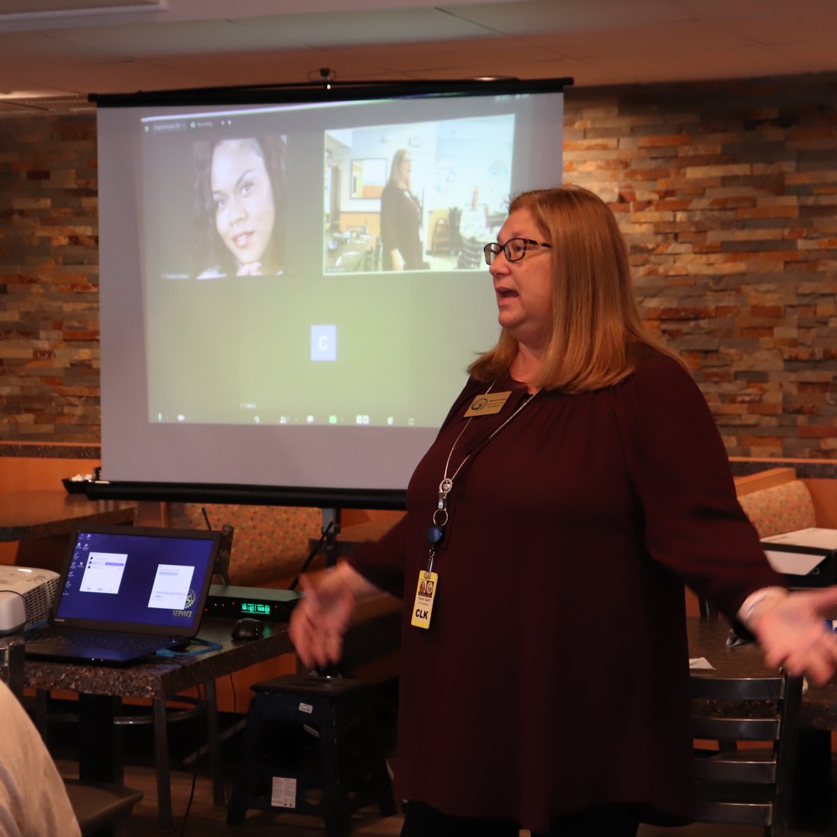 mibrotary's tweet photo. 10 Nov 2021 - Regular Meeting Guest Speaker, Rachel M. Sadoff, Brevard County Clerk of the Circuit Court and Comptroller. Rachel talked to the club on the function of the Clerk's office and her role as the Clerk.#RotaryDistrict6930  #MIBROTARY #Rotary #BrevardCounty @brevardclerk https://t.co/DbRLicgTAp