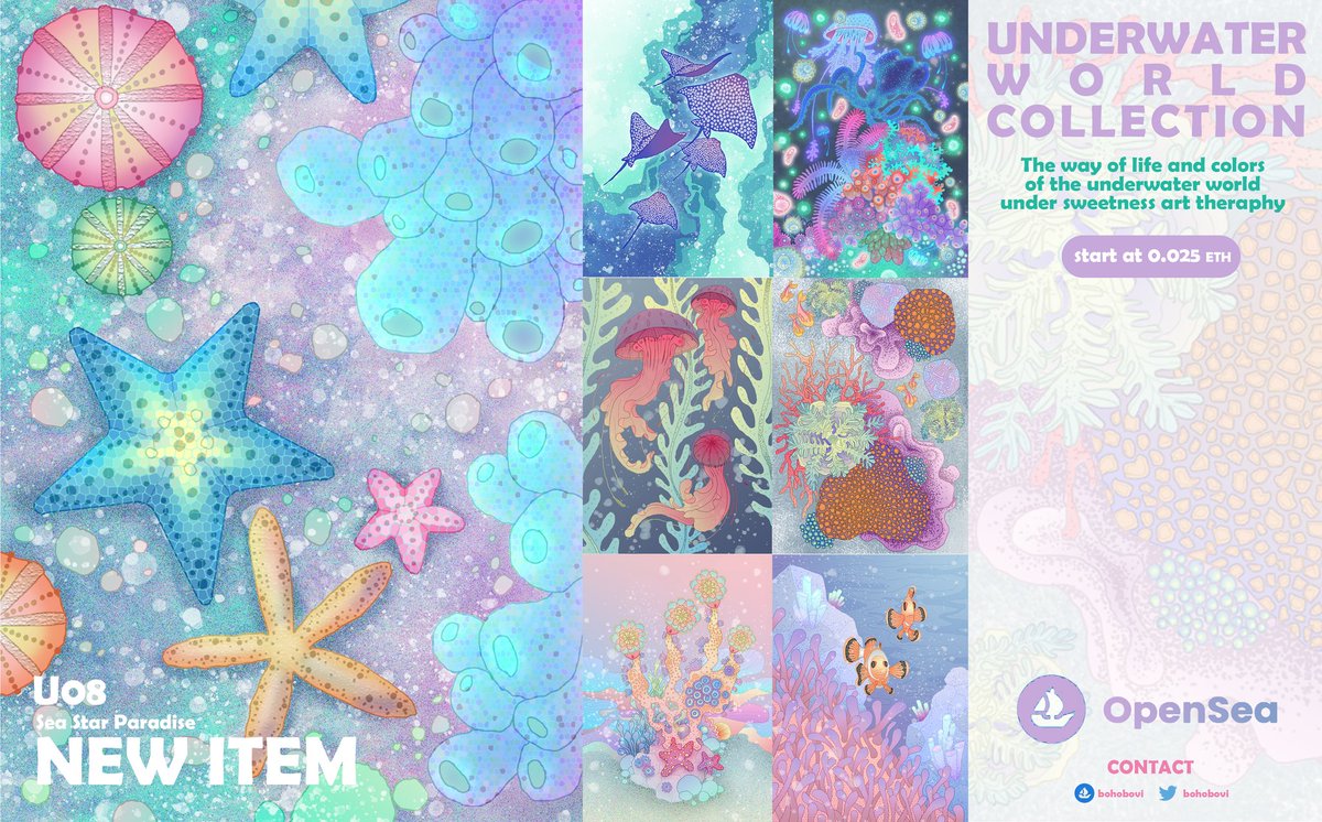 🚨New Drop🚨
U08 | Sea-Star Paradise <a href="/opensea/">OpenSea</a>

Start from 0.025 ETH
Let's check it out :
opensea.io/collection/und…

#nftcollector #NFTs #NFTCommunity #NFTartist #NFTTHAILAND #OpenSeaNFT #ocean #sea