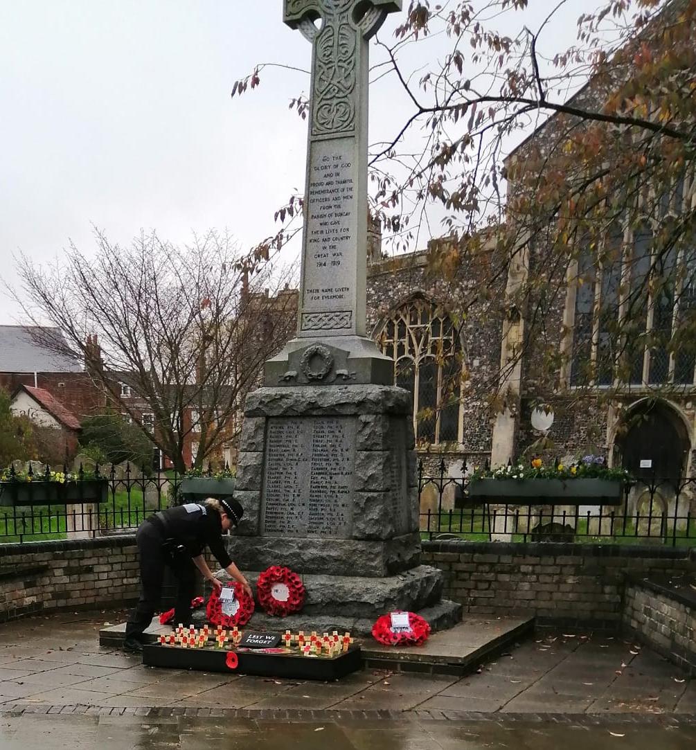 LowestoftPolice's tweet photo. "Lest we Forget"We would like to say a special thank you today to the Officers,Emergency Services cadets and to all the community who were together in Remembrance.  #escadets #SuffolkSpecials @SPVolunteers @NationalVPC #Lowestoft #Beccles #Bungay @NthLowestoft16 
#1330 https://t.co/yECrgvoiyJ