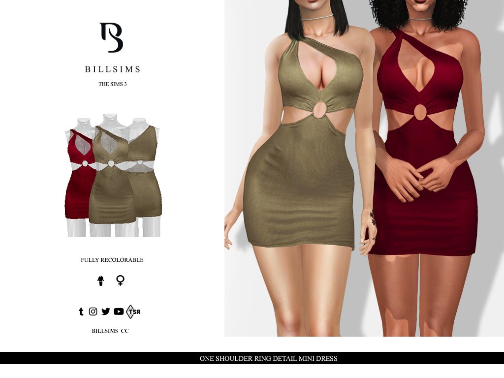 Bill Sims on Twitter: "One Shoulder Ring Detail Mini Dress Exclusively on @TheSimsResource! • The Sims 4 - VIP Access until Nov 28, 2021 https://t.co/gwkCjr0GIR • The Sims 3 - Out