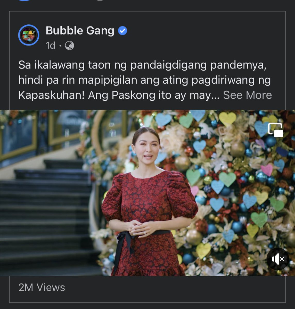 And as of writing, naka-2MILLION VIEWS na rin ang separate video na uploaded ng @bubblegang page of #GMAChristmasStationID2021! 🔥🔥🔥 Congratulations, Mga #Kapuso! #LoveTogetherHopeTogether  #GMACSID2021 💝