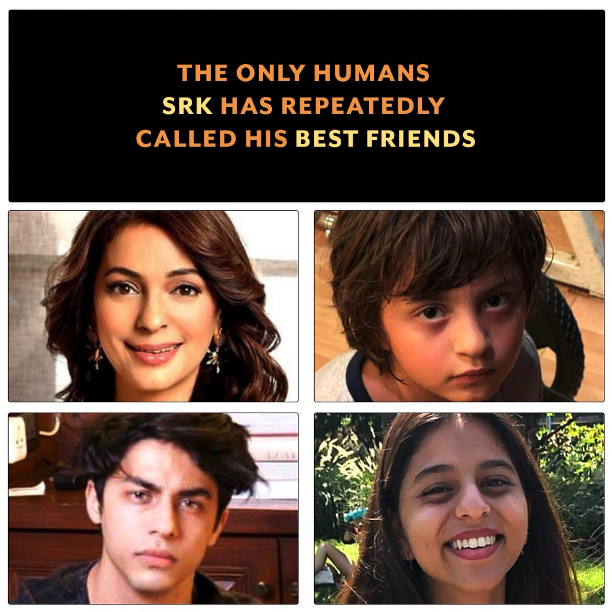 srk1000faces's tweet photo. The only humans @iamsrk has repeatedly called his best friends. https://t.co/kb2kOkJJf2