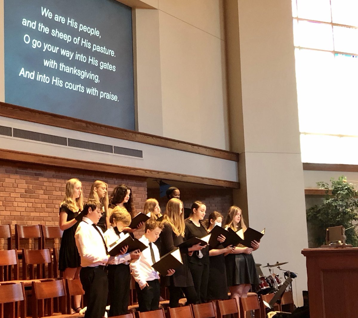 Very proud of our ⁦<a href="/LHSSSTL/">Lutheran South</a>⁩ choir this morning (under the direction of Natalie Mayor) as they helped lead worship ⁦⁦<a href="/WebsterGardens/">Webster Gardens</a>⁩