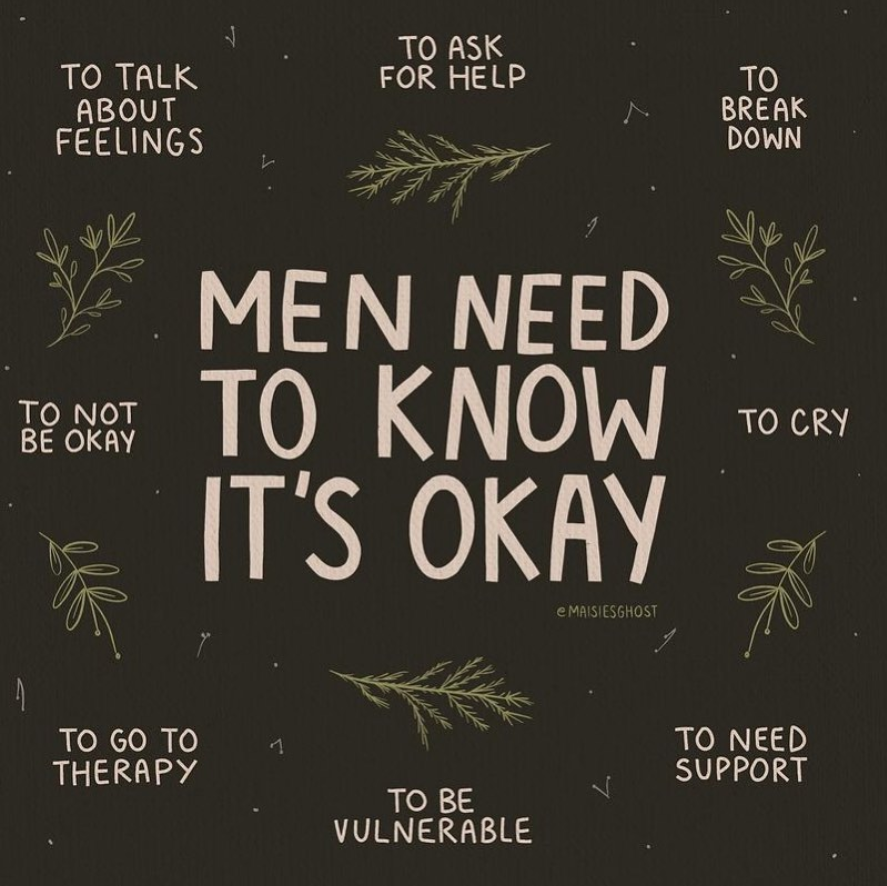 Tag a male in your life to let them know it's ok! 
- 
Image via maisiesghost