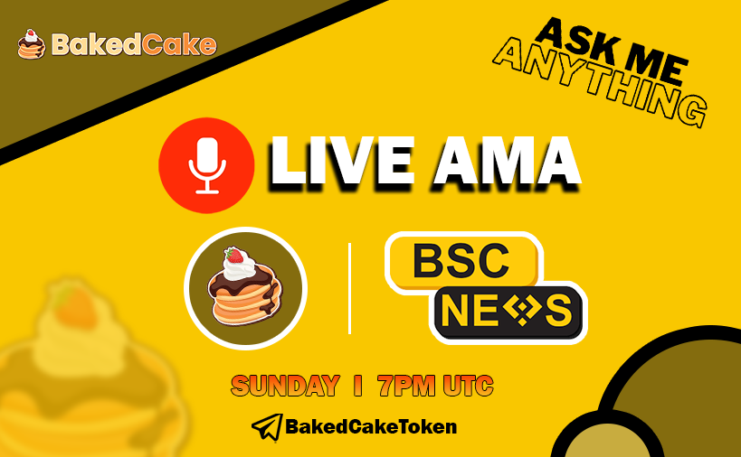 BakedCakeToken's tweet photo. 🥞https://t.co/j8XQxuY2em🍩
Live #AMA with @news_of_bs at 19:00 UTC! Discussing the future of #BakedCake and our #NFT #Minting, #Staking, #Trading and #Selling Marketplace!
Our @babyswap_bsc Farm, Snack Pool & Trade Mining live today🍼
👉 https://t.co/zEXbuYp1ME
#BSC #NFTs https://t.co/i2vRh67LyI