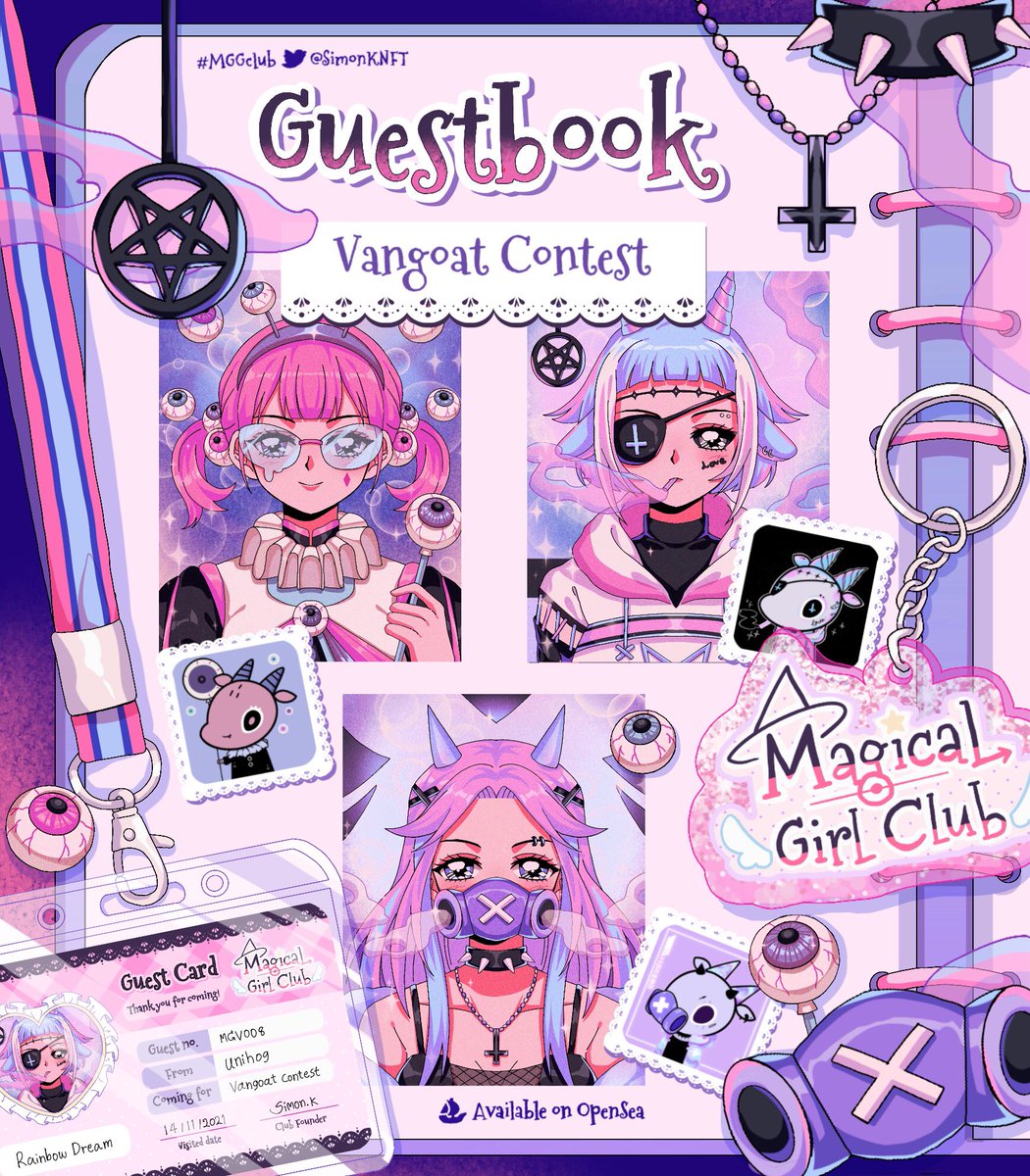 🔮NEW DROPS🐐
Magical Girl guests no.006-008

#MGGclub x #666Friday
#Vangoat contest by <a href="/unihog_butt/">Unihog</a>
 
🛒Available 💜NOW💜 on <a href="/opensea/">OpenSea</a>
opensea.io/collection/mgg…

Website mggclub.carrd.co
Discord discord.gg/f5nmUPJSPC
ig instagrem.com/simon.k.nft

#nfts #NFTdrops