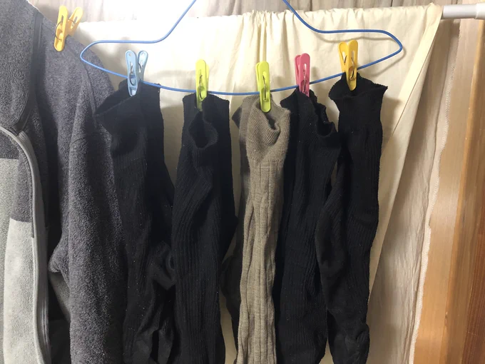 ハンガーがあると靴下が干せるっていうやつ🧦 