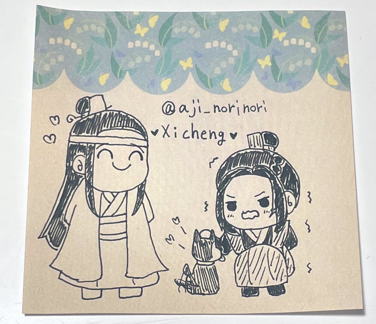 深夜のラクガキ😊
可愛いメモ帳を買ったので❣️
アナログ何気に初めて??
#忘羨 #wangxian #曦澄 #xicheng 