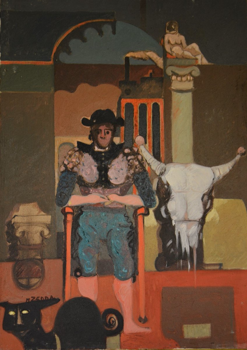 PittoreZ's tweet photo. "Il dramma del torero" #dipinto di Mario #Zedda del 1970 
#oliosutela #pittura #arte #Sardegna #Italia
#oilpainting #arts #Sardinia #Italy https://t.co/qrOSjuZQnr