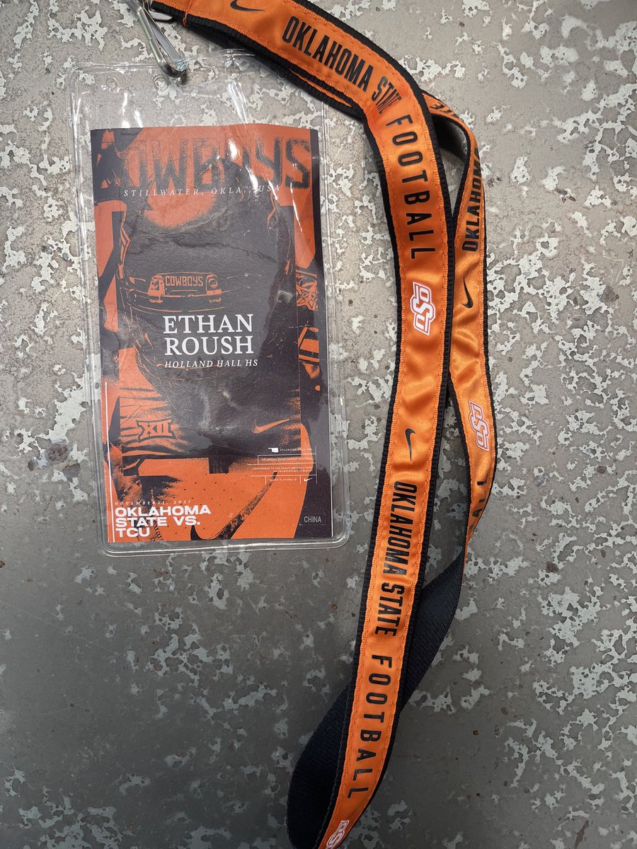 EthanRoush3's tweet photo. Had an amazing visit last night at Oklahoma state. Blessed to say I have received a PWO from my parents alma mater OSU. #GoPokes @MarshallLevy14 @JoeReynoldsOSU @CodyNagel247 @BenJohnsonTUL @TJEckertKTUL @1DutchAthletics https://t.co/sGbbbJkrDW