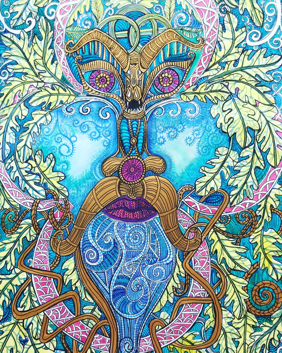 susiehammondart's tweet photo. My Suffolk and Sutton Hoo inspired ink pen and brush illustration of The Green Man @susiehammondart @NT_SuttonHoo #art #susiehammondart #fantasy #greenman #green #suffolkartist #suffolkcoast #illustration #suffolkillustrator #design #mythsandlegends #artist https://t.co/EiLVkw9c4l