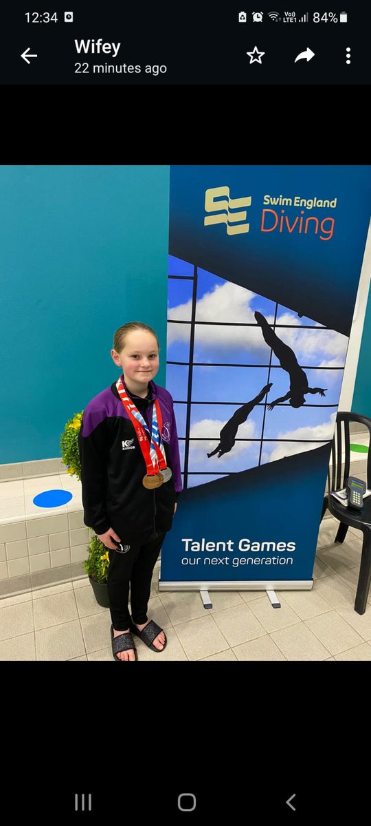 Sarahjane0710's tweet photo. Kalila took the bronze in dryland bronze in pool and silver overall in girls catergory D at England talent games 2021. Incredibly proud #purplearmy #goals #herhappyplace
 @LutonDivingClub @Sw_EngDiving
@DelaprePrimary @AbbeyfieldSch 
@MissMeylerPE https://t.co/PTiPLHO5uL