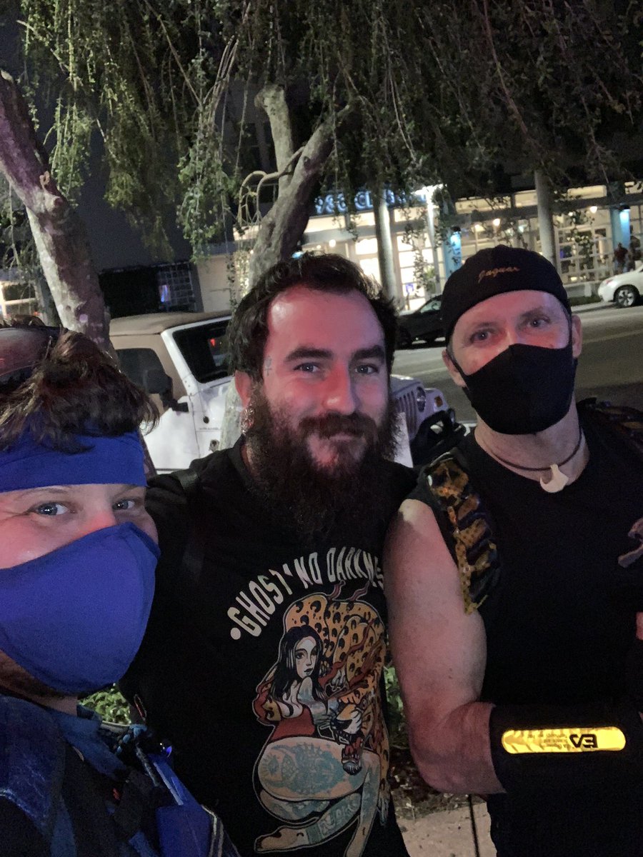 BCGStPete's tweet photo. On Friday #jaguar and #impact of went on a patrol in #DTSP to hand out supplies and help ppl get home

They also met up with local tattoo artist @jtmusttattoo 

#BCG #BayCoastGuardians #StPetersburg #RLSH #StPeteSuperheroes #BlackLivesMatter #BLM #StopAsianHate #Bangarang https://t.co/evz8vaO9qu