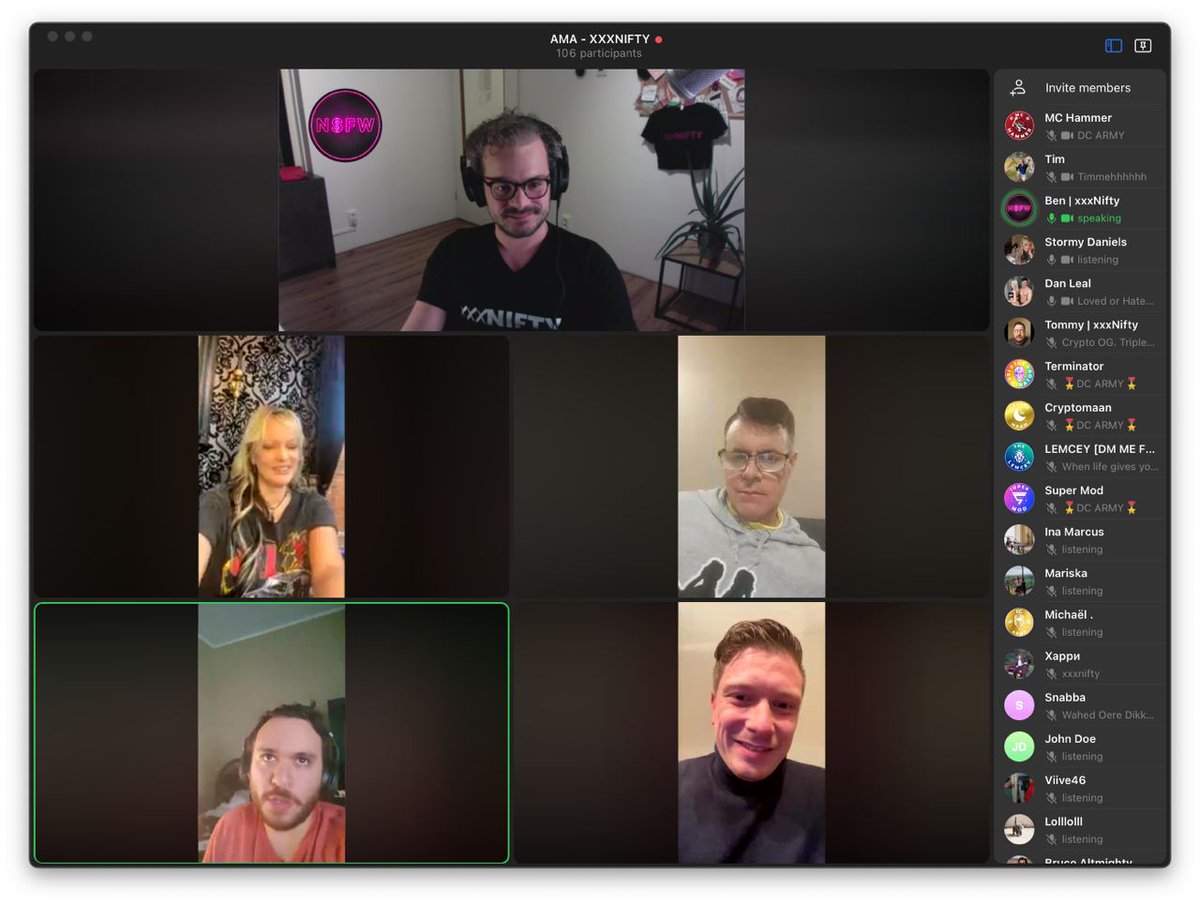 PornoDan's tweet photo. Thank you everyone who listened to our AMA for @XxxNifty I am honored to be partnered with these fantastic people @StormyDaniels @tim_v_p @Sadsic 🪙 Thanks @DCryptomanen for moderating and @TheNFGirl welcome to our happy family. https://t.co/IvwVO7MYhc