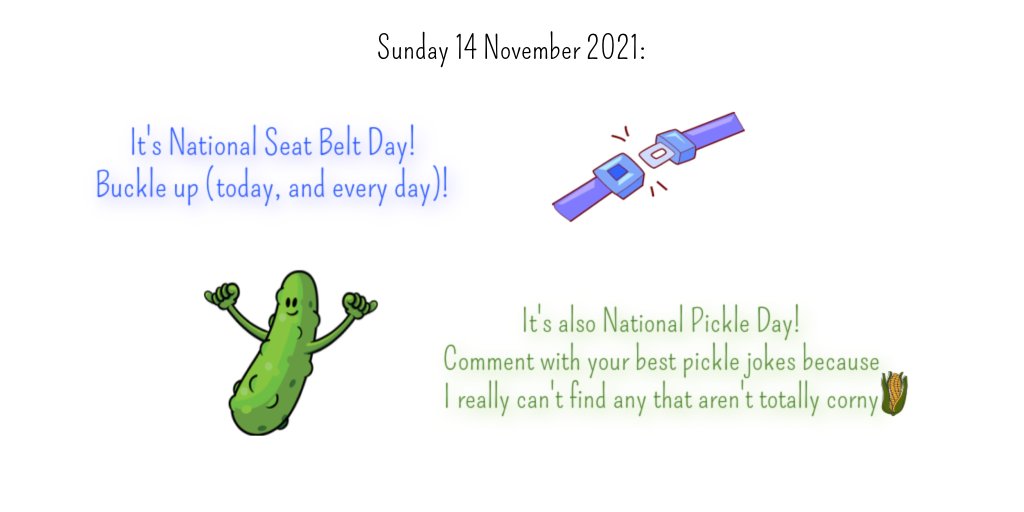 Hello Twitterverse! We're happy to be back! Check out LoveLightUniverse.com for new content!
#NationalPickleDay #NationalSeatBeltDay #Universe #BeKindEveryday