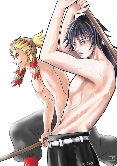 鍛錬する🌊さんと🔥さん。
ちーさんとの合作で描かせて頂きました‼️
ちーさんの描かれる🔥さんが、私の描いた🌊さんをめっちゃ引き立たててくれていて感謝‼️
ありがとうございました😊🙏 