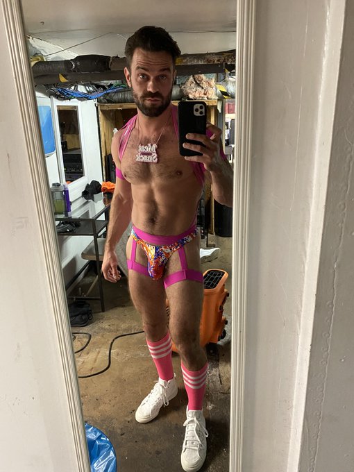 First look for #SundayFunday at @HydrateChicago ?. Thong by MWearNYC and body harness by @SlickItUp ?