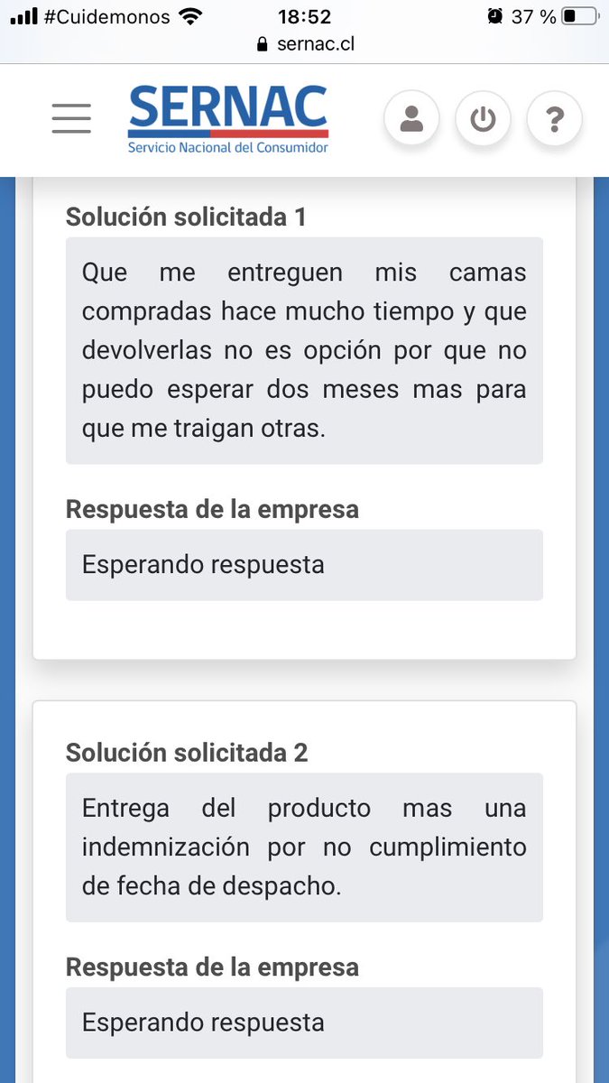 mi_apolonia's tweet photo. Insolito, esperando mis camas de @Falabella_Chile, debían llegar el 8 de Noviembre, no llegaron, no hay respuesta de @Falabella_Chile y se hace el reclamo a @SERNAC y se cierra el caso sin respuesta. https://t.co/moyd96cZ8C