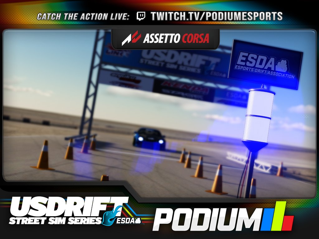 Podium Sports (@podiumesports) on Twitter photo THE STAGE WHEELS FINAL FOUR IN THE FINAL ROUND OF THIS <a href="/USDRIFT/">U.S.D R I F T</a> STREET SIM SERIES SEASON IS STARTING NOW!
#USDRIFTSSS | twitch.tv/podiumesports | Presented by @Official__ESDA THE STAGE WHEELS FINAL FOUR IN THE FINAL ROUND OF THIS <a href="/USDRIFT/">U.S.D R I F T</a> STREET SIM SERIES SEASON IS STARTING NOW!
#USDRIFTSSS | twitch.tv/podiumesports | Presented by @Official__ESDA