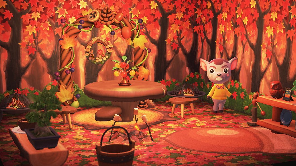 MontunuiMilly's tweet photo. a lttle slice of fall
think she likes it lolol #acnh #happyhome https://t.co/Vsx9TasdyI