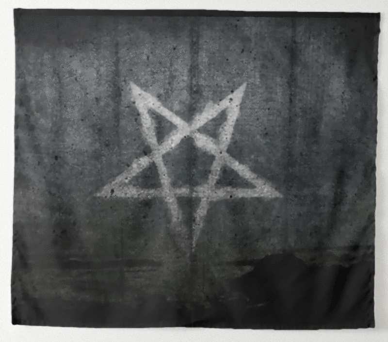 MerchantDark's tweet photo. Dark Grunge Pentagram Altar Tapestry - A large Satanic altar tapestry measuring 2ft by 3ft. This is my Dark Grunge Print design, perfect for a minimalist altar setting where your altar can be the focal point. Visit: https://t.co/EtRtxMUrsh https://t.co/lS2lA0sOEk