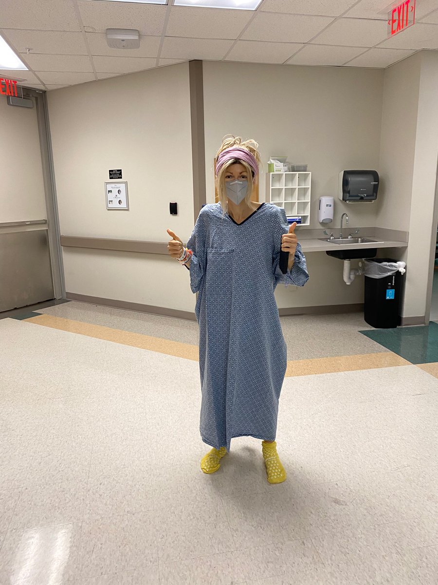 I got my Foley catheter out and was able to get up and moving and for a nice walk around the floor! My nurse even unhooked my IV for me!