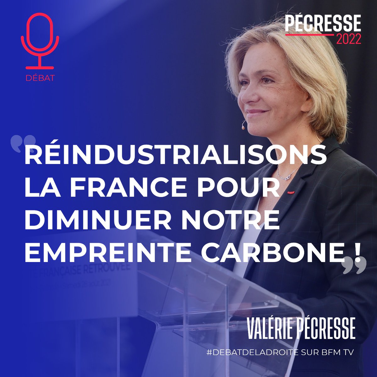 avecValerie's tweet photo. 🇫🇷"Il faut réindustrialiser la France pour diminuer notre empreinte carbone."💬@vpecresse #DebatDeLaDroite ⤵️

📲Les propositions de Valérie Pécresse sur l'écologie ➡️https://t.co/x9f0zKtGtn https://t.co/AQdgsIUaGH