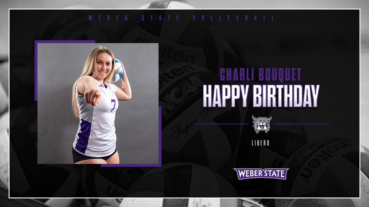 weberstatevb's tweet photo. Happy Birthday to Freshman Libero, Charli Bouquet! We hope you have the best day! #weberstatevb #invictus #PurpleReign https://t.co/kJ7QVL6K0o