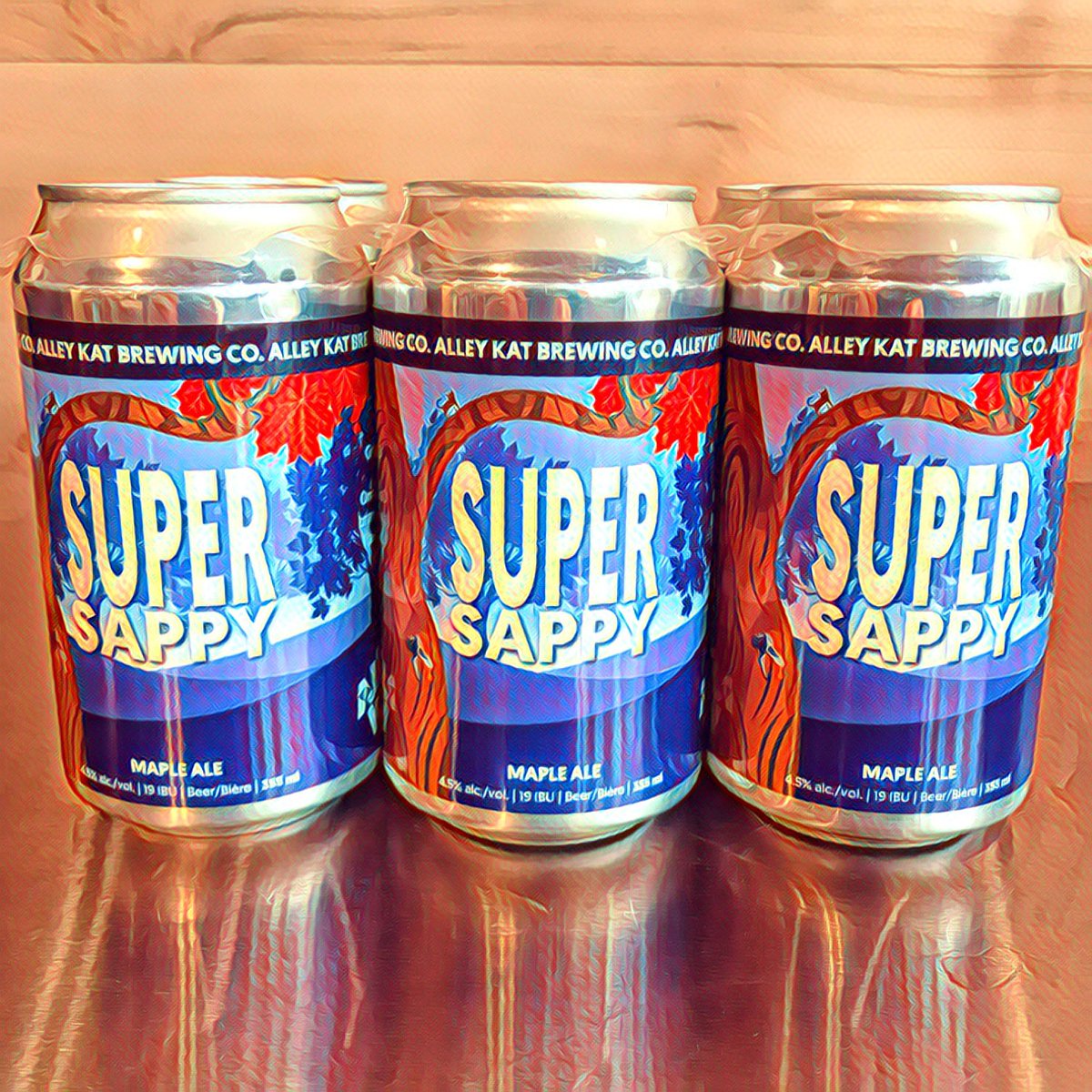 LPSpirits's tweet photo. A little snow & a lot of maple! @alley_kat_beer #SuperSappy. W/ #maple & #vanilla flavours, #caramel aromas & a warm amber colour, this #mapleale is serving up cozy vibes all winter long. The perfect addition to any night spent with friends, by the fire, or enjoying the outdoors. https://t.co/lEHsInQVWt