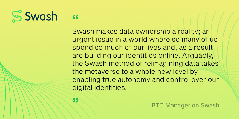 swashapp's tweet photo. #Swash takes on the #metaverse 💎

Our digital identities are quickly overtaking our IRL worlds🌐

#Data ownership is the only way to have true agency in a digital space

What do you think? Is this how we take the metaverse to the next level?🚀

$SWASH #DataUnion #Web3 https://t.co/hAcSSaPDcF