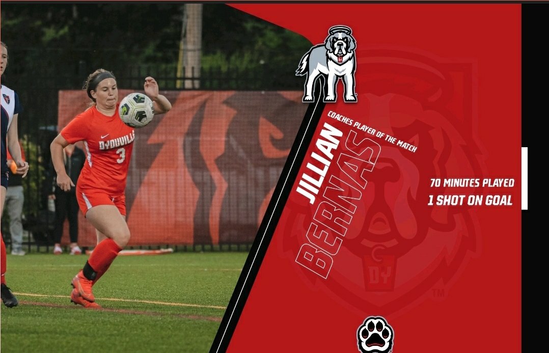dyouvillewsoc's tweet photo. Congrats to the Coaches Player of the Match vs UMFK freshman Jill Bernas! She created opportunities for our offense and brought the energy-Congrats 👏 #goSaints🐾 https://t.co/mrBCRUYk7o
