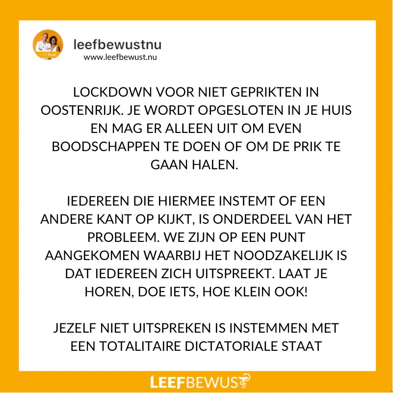 Ongeprikten mogen de deur niet meer uit. Het is noodzaak je NU uit te gaan spreken. Niet uitspreken is toestemmen. Mee eens of niet? 💪🏼