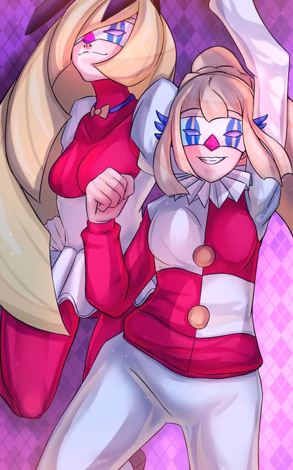 skeb納品させて頂きました(*'ω'*)「ピエロ化リーリエ&amp;ルザミーネ」https://t.co/OBWSyLRpRi 
