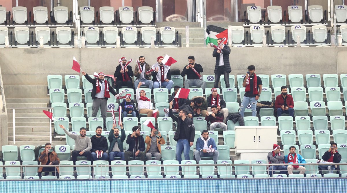 QFA_EN's tweet photo. ๐ธ Fans here at the stadium in support of Al Annabi!
#QatarInEurope https://t.co/meq5UxZgt7
