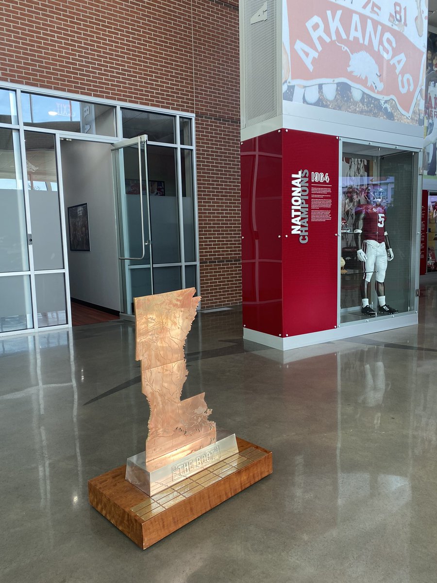 .<a href="/CoachSamPittman/">Coach Sam Pittman</a> is a man of his word. We have a football program our whole damn state is proud of and we put trophies in the middle of the floor in the lobby when we win them!