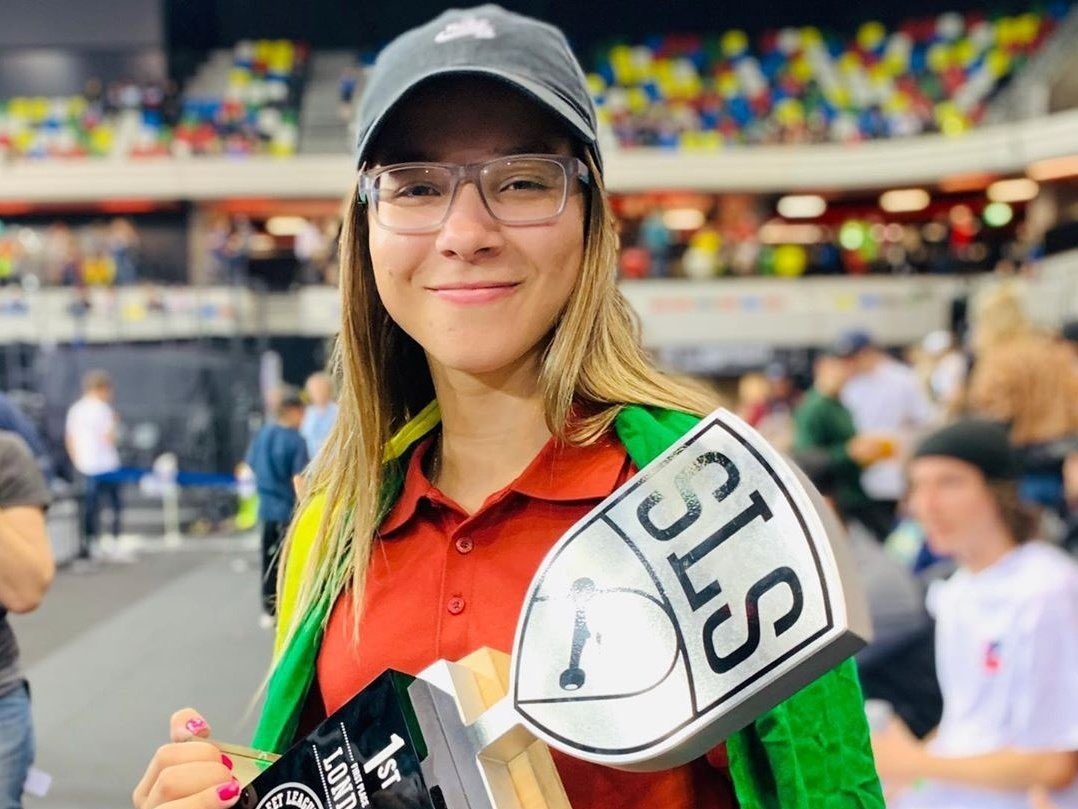 Pâmela Rosa terminou o Mundial de Skate com a nota de 21.8, vencendo Rayssa Leal | Foto: Reprodução/Twitter