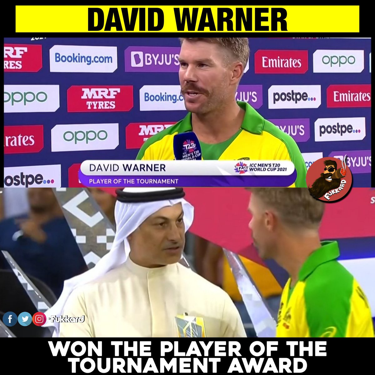 Fukkard's tweet photo. Congratulations #DavidWarner bhai 🔥
Masssss comeback https://t.co/4XCRRO7EZO