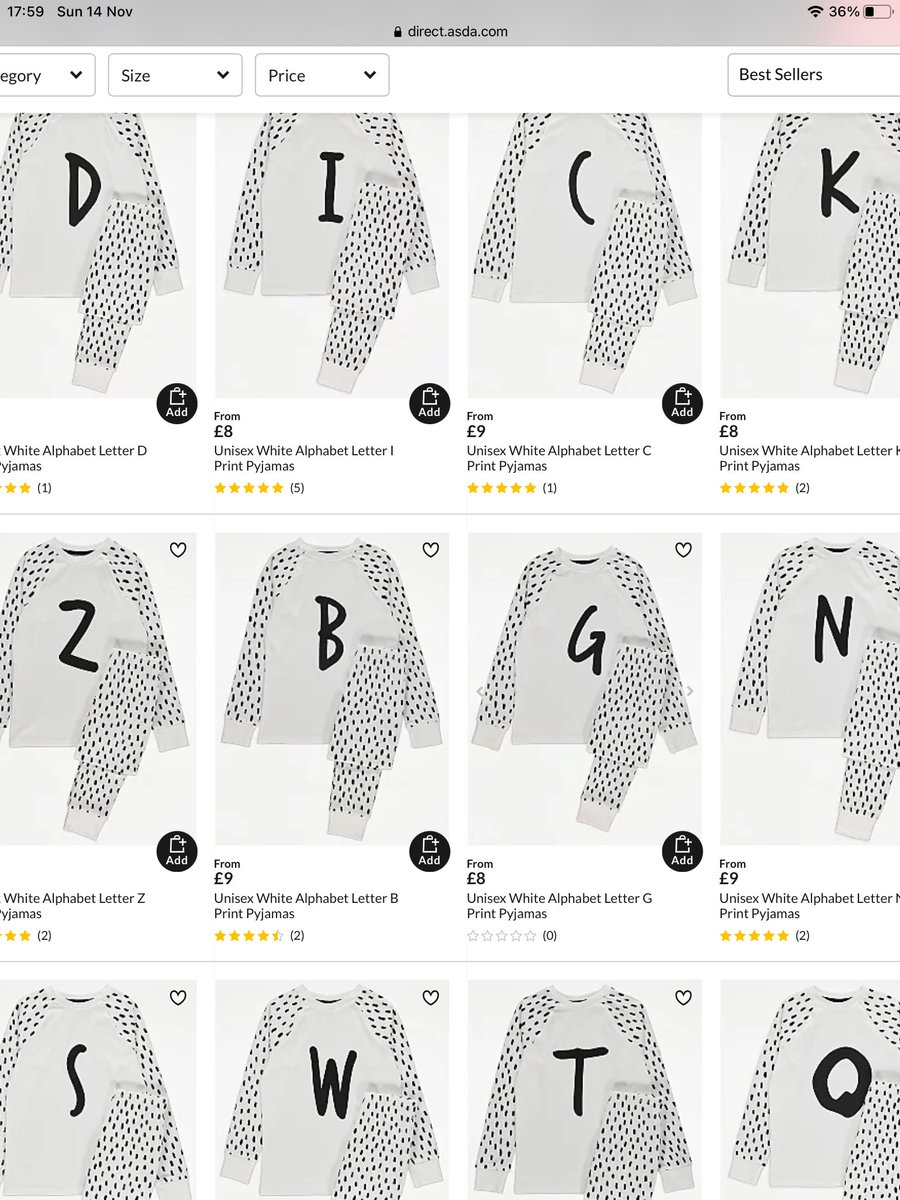 ttdarksugar's tweet photo. @asda I was looking at PJs on your website, this is how they are displayed 🤨. Perhaps all is not well with your online media marketing team 🤷🏽‍♀️ All I wanted was 2 pairs with M on them! https://t.co/Z6t5YsKXku
