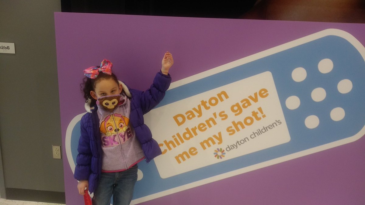 First dose received! So proud of her, she was so excited to get this done! HUGE thanks to @DaytonChildrens and @univofdayton!

#AboveAndBeyond4Kids #InThisTogetherOhio #COVID19 #GetVaccinated #GetTheVaccine