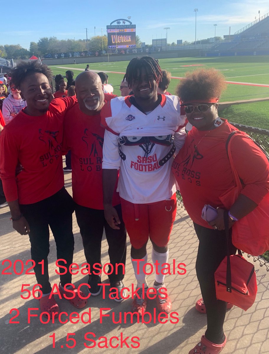 SumptuousSulay's tweet photo. 2021 Season Stats 
56 ASC Tackles 
2 Forced Fumbles 
1.5 Sacks 
#QueueTheDeuece #QuincyRBlair2 #QBSacker #ASCFootball #SulRossFootball @ASC_sports @quincbone22 @SRSUFootball https://t.co/Omj3VJBRgW