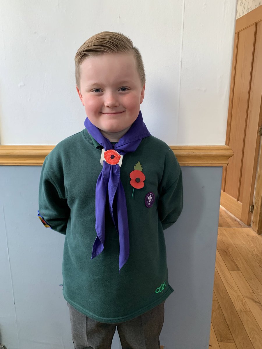 lisha21wilde's tweet photo. @misssburns Archie was so proud today to have walked in the armistice day parade in Bury with his Cubs group. https://t.co/qiajb9oYz6