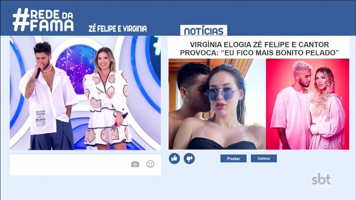 comentafxc's tweet photo. Virginia elogia Zé Felipe e cantor provoca: “eu fico mais bonito pelado" #RedeDaFama #Eliana https://t.co/WBQEtiYyJ6