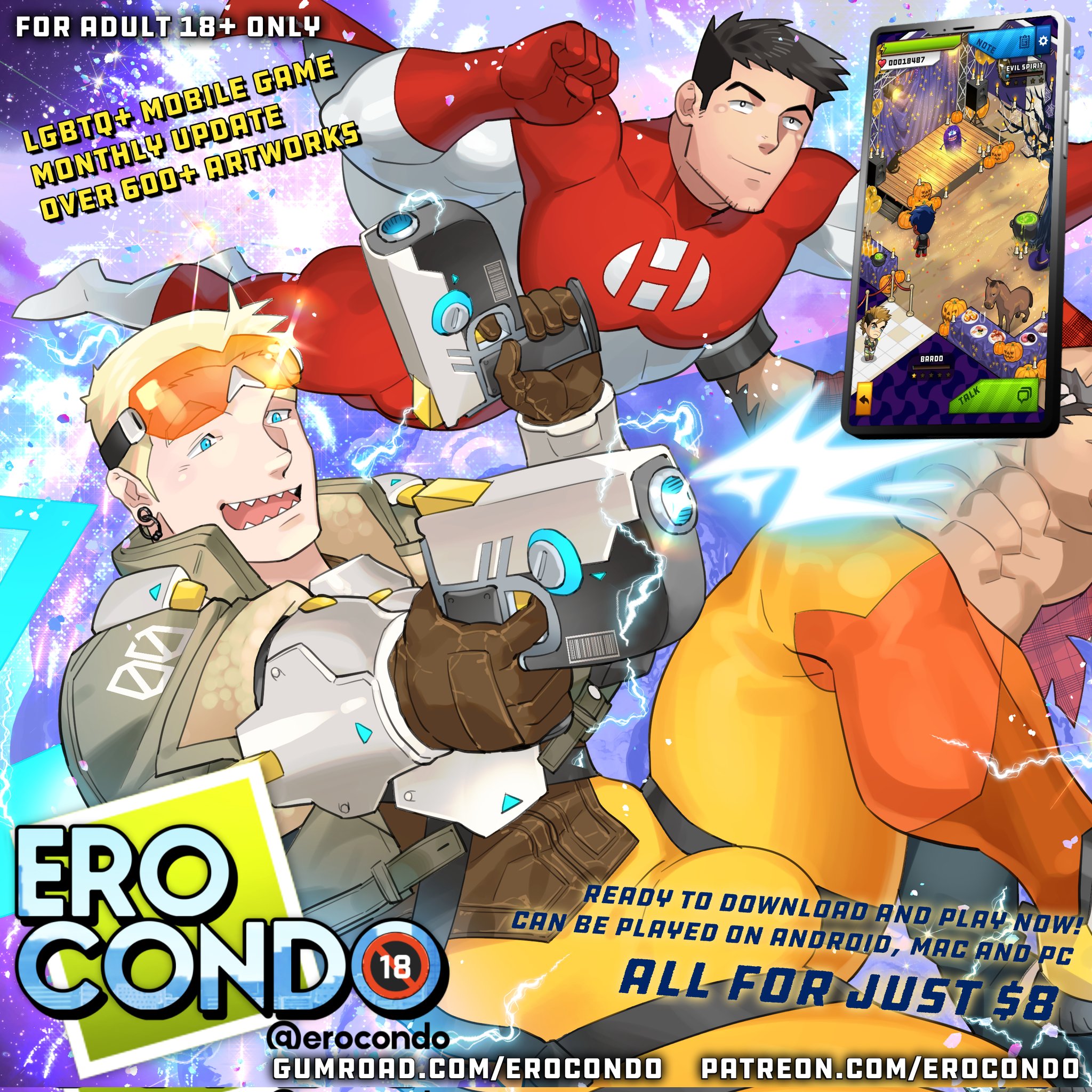 Ero Condo - Yaoi Bara Gay LGBTQ+ mobile game on X: #erocondo 🏢New Updated  UI 🛖 First Beta UI  / X