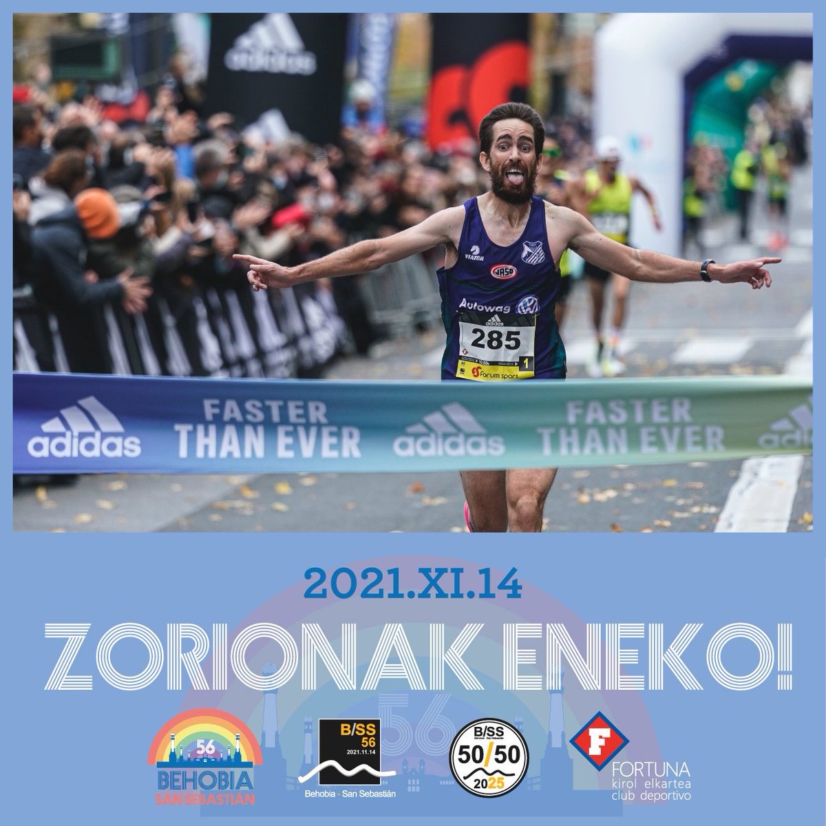 Eneko Agirrezabal.
35 años. 
Un currante del atletismo. Guipuzcoano, de Segura.
Un fondista total: pista, cross y ahora ruta, incluso en maratón. Profesor, humilde y luchador.
Hoy ha hecho un poquito más grande aún a la Behobia con su triunfo. 
Chapeau
📸 <a href="/BSS_Fortuna/">Behobia-SanSebastián</a>